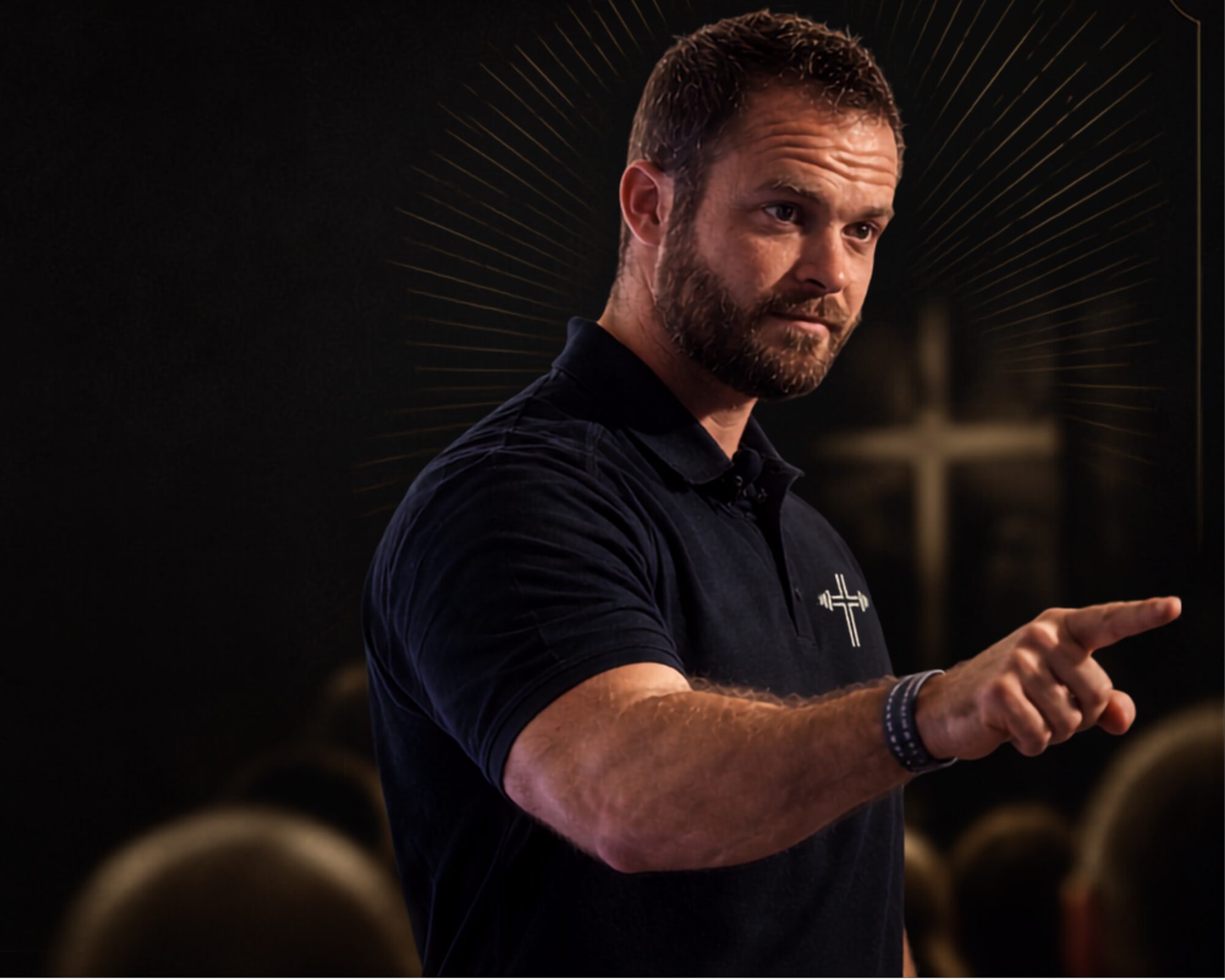 Coach Alex speaking on stage